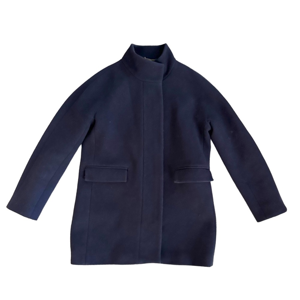 J Crew Wool Stadium Cloth Navy Blue Coat by Nello Gori